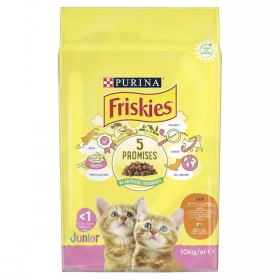 Száraz macska eledel 10kg csirkehús + tej + zöldség Friskies Junior