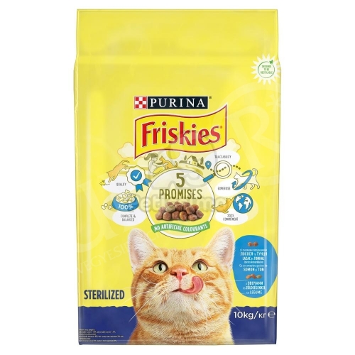 Száraz macska eledel 10kg lazac+ zöldség Friskies Steril