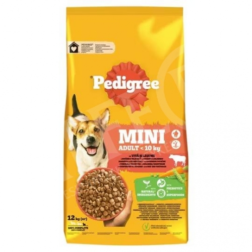 Száraz kutyatáp 12kg marhahús+ zöldség Pedigree Mini Adult