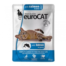 Macska eledel alutasakos Eurocat Pouch 85 gr lazacos